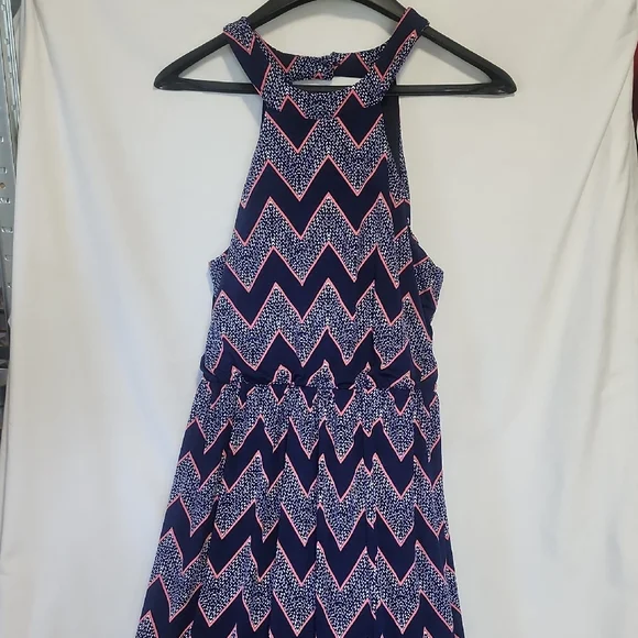 Trixxi Dresses | Trixxi Blue And Purple Halter Sundress | Color: Blue/Purple | Size: Xl | Foxyrmk's Closet